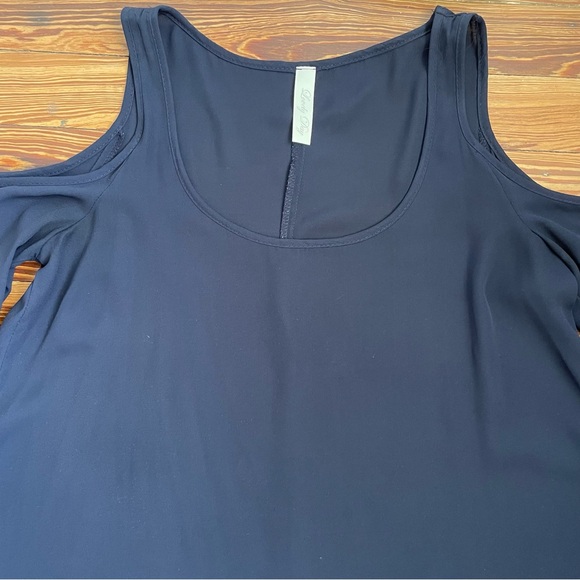 Lovely Day Navy Cold Shoulder Blouse - Picture 3 of 8